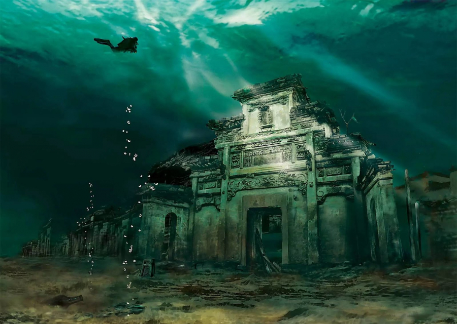 Tàn tích thành phố Nhật chìm sâu dưới đáy đại dương
